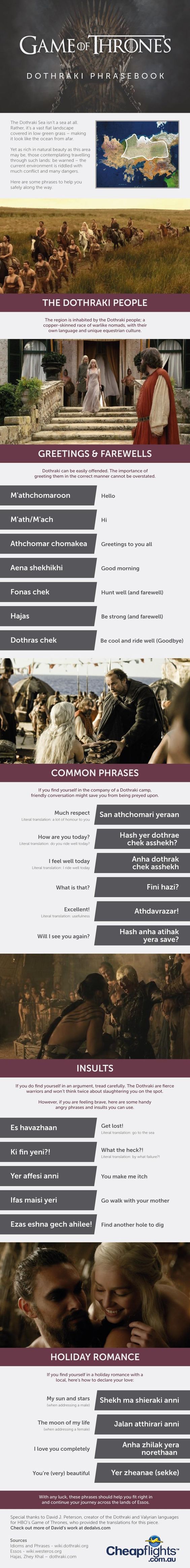This language guide is a must have for those looking to cross the Dothraki Sea. #GameOfThrones