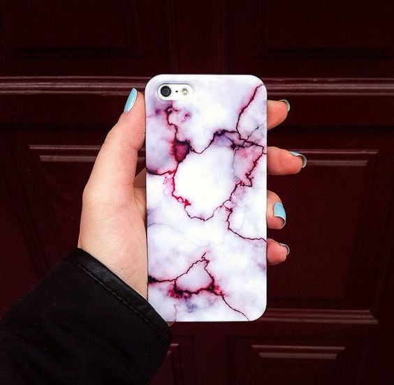This purple-tinged, marble-inspired iPhone case is solid as a rock. #etsyfinds