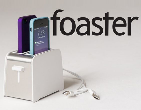 Toaster charger- phones pop up when fully charged ^.^