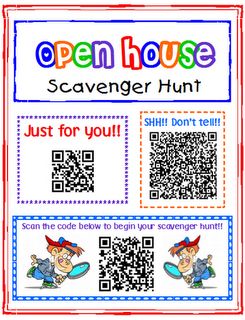 Transforming Teaching and Learning with iPads: iPad Activity: Open House Scavenger Hunt, an idea of how to use a QR code