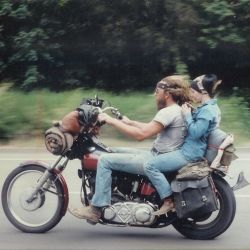 Traveling on a Vintage Motorcycle