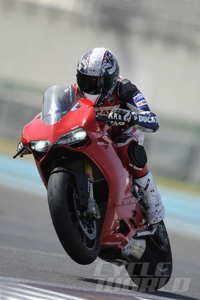 Troy Bayliss on Ducati 1199 Panigale action shot