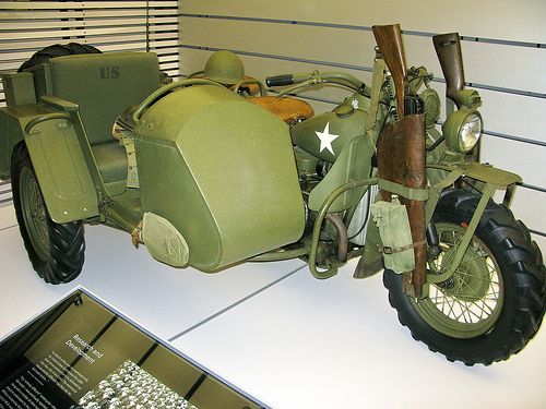 US Army WWII Harley-Davidson Motorcycle with sidecar