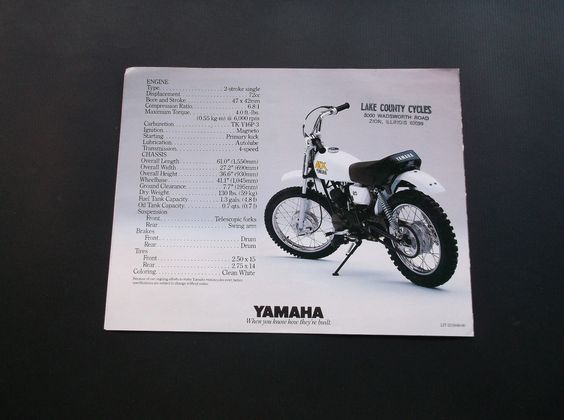 Vintage 1980 Yamaha MX80 Mini Bike Motorcycle Sales Brochure VG Cond | eBay