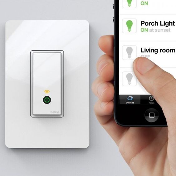 Wi-Fi Light Switch. Turn off lights if you're already in bed, set a schedule for when you're on vacation, turn on lights before you come home. Awesome.