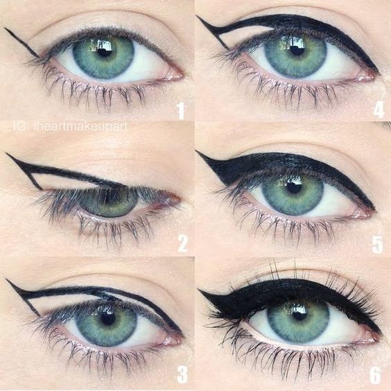 Winged eyeliner is a whole lot easier with this trick. | 27 Charts That Will Help You Make Sense Of Makeup