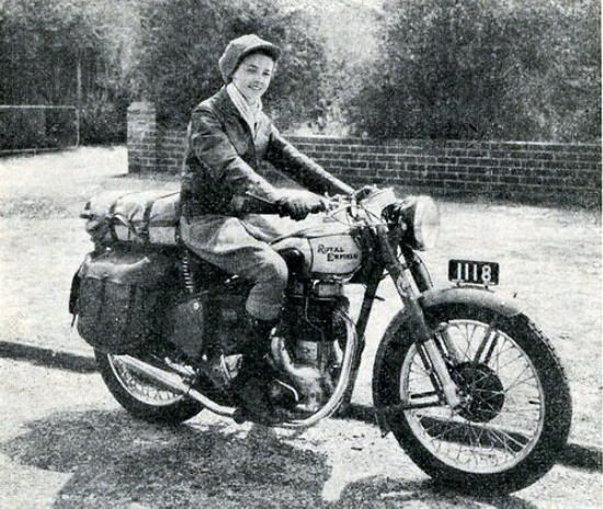 Winifred Wells crossed Australia and back in the summer of '50 and '51 (our winter is their summer) on this 350 Bullet when she was 22. Quite heroic at the time.
