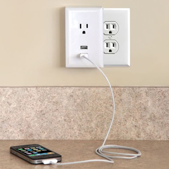 Winner of a Best Innovations Award at the Consumer Electronics Show, these are plug in AC wall outlets with two built-in USB ports. GREAT idea.