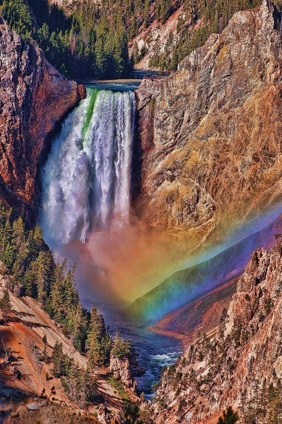 Yellowstone National Park, Teton County, Wyoming - Artists Falls in Yellowstone NP