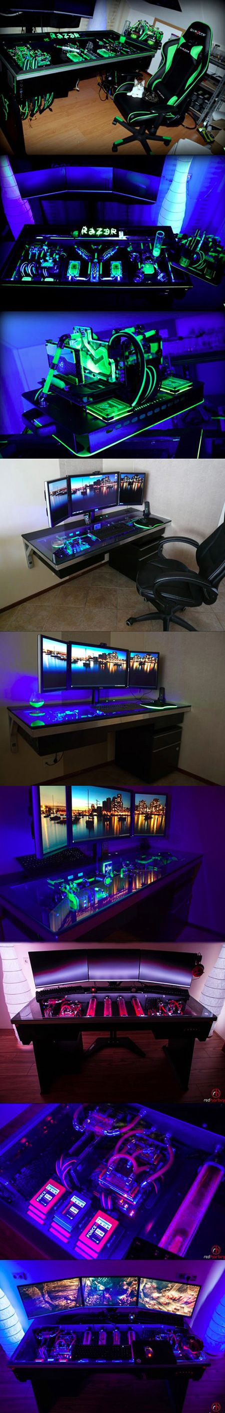 You can either buy a desktop computer, or have one built directly into a desk.