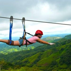 Zip lining in Costa Rica, scary but WAY  Supermanning over the forrest