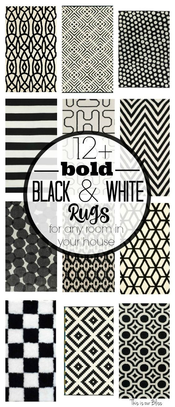 12 Bold Black and white geometric rugs for any room in your house Classic