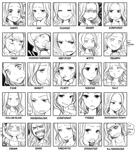 25 expressions practise by ~loveariddle on deviantART