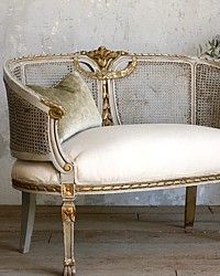 40% OFF Shabby Chic Vintage French Style Seafoam Blue & Gilt Cane Settee-antique, Louis,gilt,hand carved, hand painted, blue, grey, green,sofa, canape,couch, seat, seating, bedroom,livingroom, furniture,