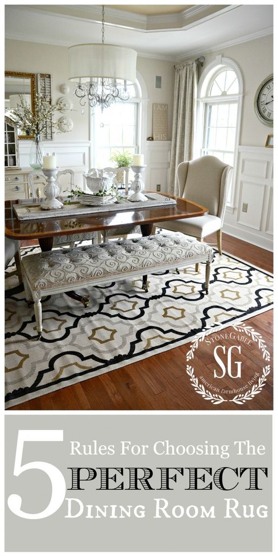 5 RULES FOR CHOOSING THE PERFECT DINING ROOM RUG Choose the PERFECT rug the first time with these tips