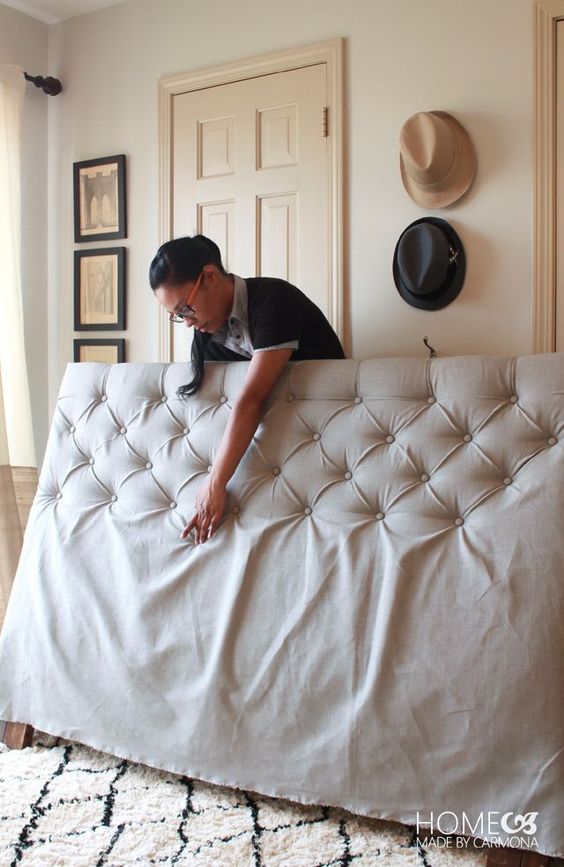 A headboard is a great way to make your bedroom look put together! See how to make a DIY Tufted headboard here!