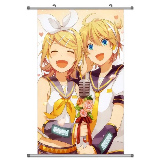 A Wide Variety of Vocaloid Characters Anime Wall Scroll Hanging Decor (Kagamine Rin & Kagamine Len 1)