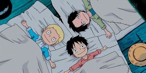 Ace, Luffy, and Sabo. Stop being so adorable Luffy!! I can't take it!