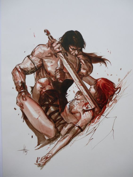 alexhchung: “ Conan the Barbarian versus Red Sonja by Gabriele Dell’Otto ”