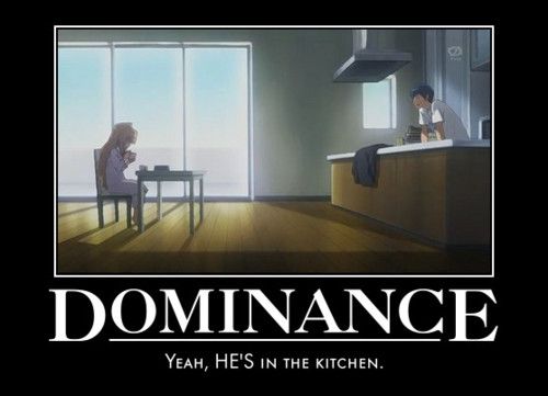 Although that's mainly because she messed up the kitchen so badly it had to be  (Toradora)