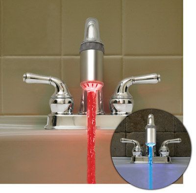 An LED faucet that makes hot water look red and cold water look blue. | 23 Insanely Clever Products You Need In Your Life