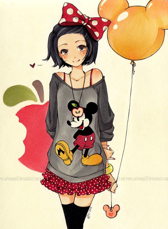 Anime Illustrations by Cartoongirl7 **i think would be a cute idea to do in real life as an outfit, adorable