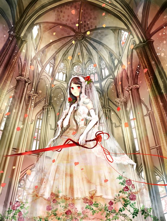 #anime #japanese #drawing #art #dress #wedding #church #victorian