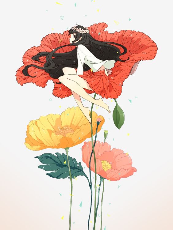 Anime on a flower