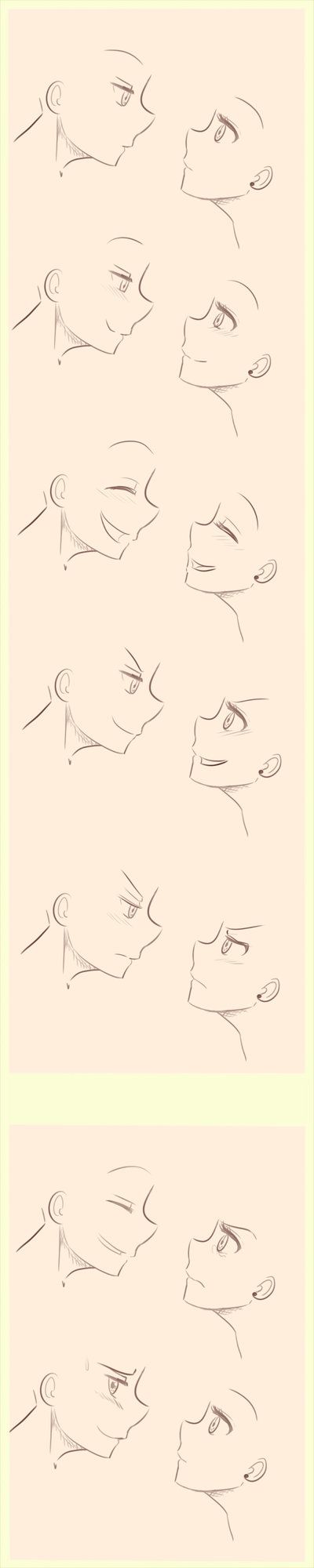 Anime/Manga Side profile expressions reference. by littlesomethings on DeviantArt