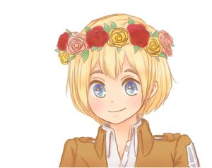 Armin ♥ CUTE! I have noticed a tendency for fan artists to draw these characters in flower crowns and such. Maybe because we want them to be happy? xD