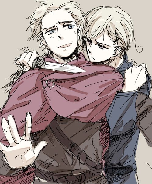 Arne (head-canon name for Denmark) and Sigurd (head-canon name for Norway) - Artist unknown