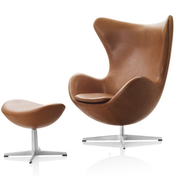 Arne Jacobsen Egg Chair Brown Leather Fritz Hansen