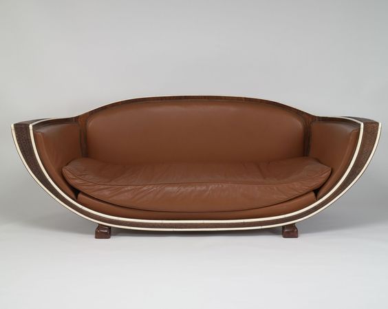 Art Deco Marcel Coard sofa - c. 1927 - for Jacques Doucet residence in Paris - Rosewood, leather, ivory sofa - Virginia Museum of Fine Arts - Art Deco Furniture