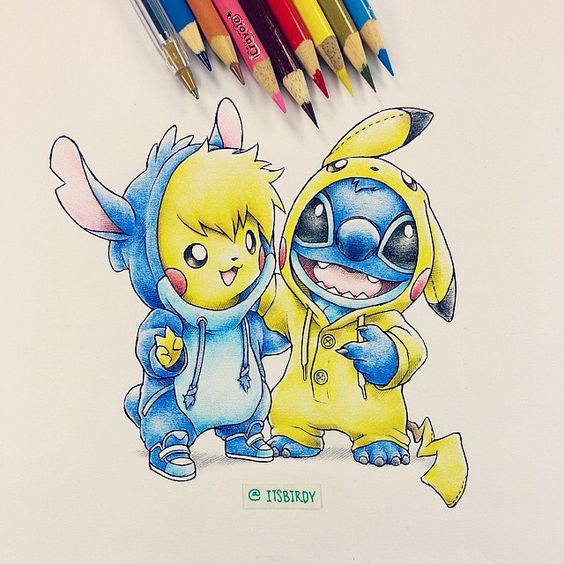 Artist: Itsbirdy | Pikachu | Stitch