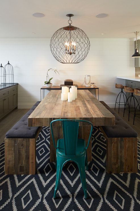 Artistic Designs for Living - dining rooms - Simpatico Orb Four Light Small Chandelier, Arteriors Henson Wood Iron Swivel Stool, West Elm