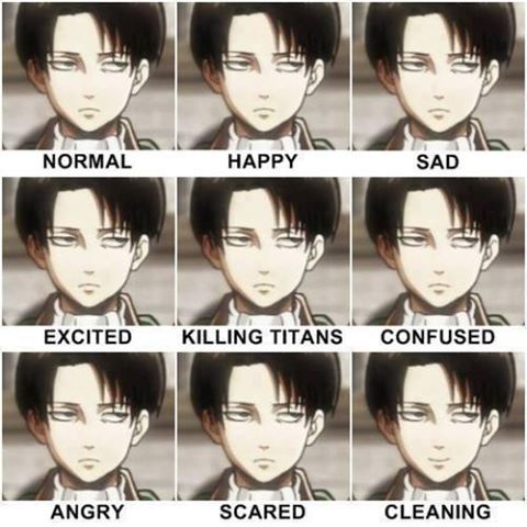 Attack on Titan I don't like Levi. but I couldn't help but pin this!! I love how he is happy when he is cleaning