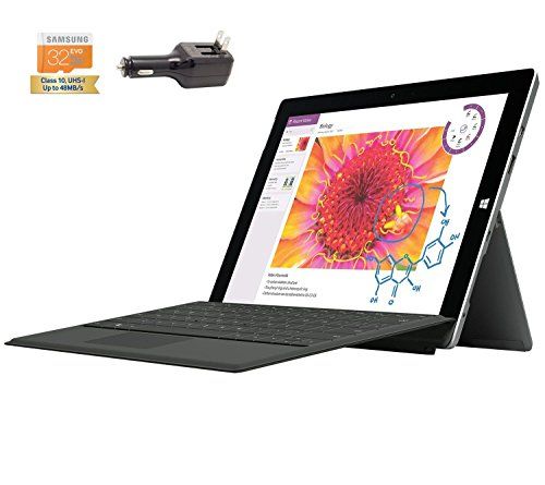 awesome Microsoft Surface 3 Bundle - 4 Items: 64GB Wi-Fi Only Quard-Core  Tablet, Original Black Keyboard, Samsung 32GB SDHC Card and 2-in-1 Travel Charger