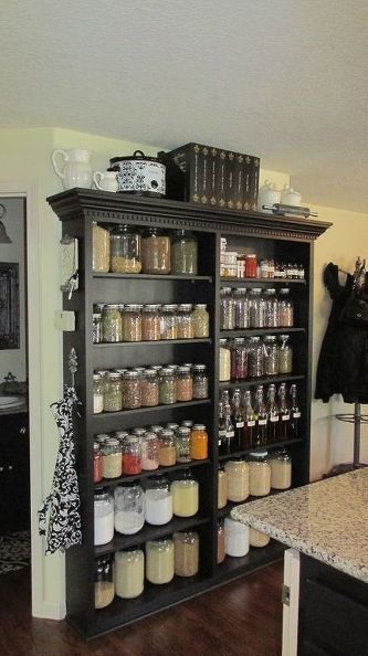 Beautiful and elegant mason jar storage cabinet and pantry
