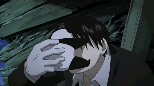 Because everyone needs a gif of Colonel Mustang pulling a panda off his face.