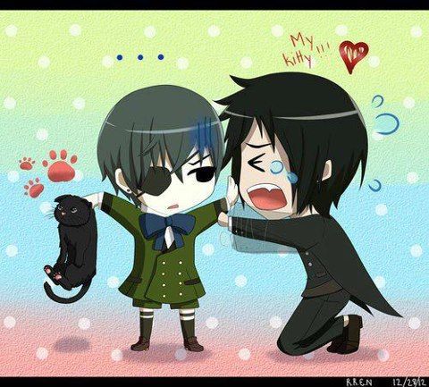 Black Butler ~~ Ciel takes Sebastian's kitty away. Wonder if that will help matters or hurt them?
