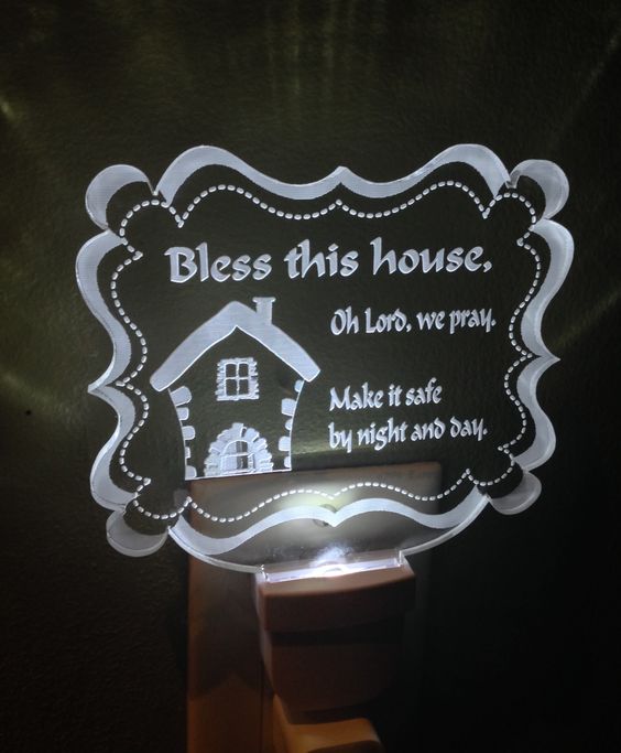 Bless this House LED Night Light #lednightlight #nightlight #prayernightlight #laserengraving #forsale #miami #blessthishouse