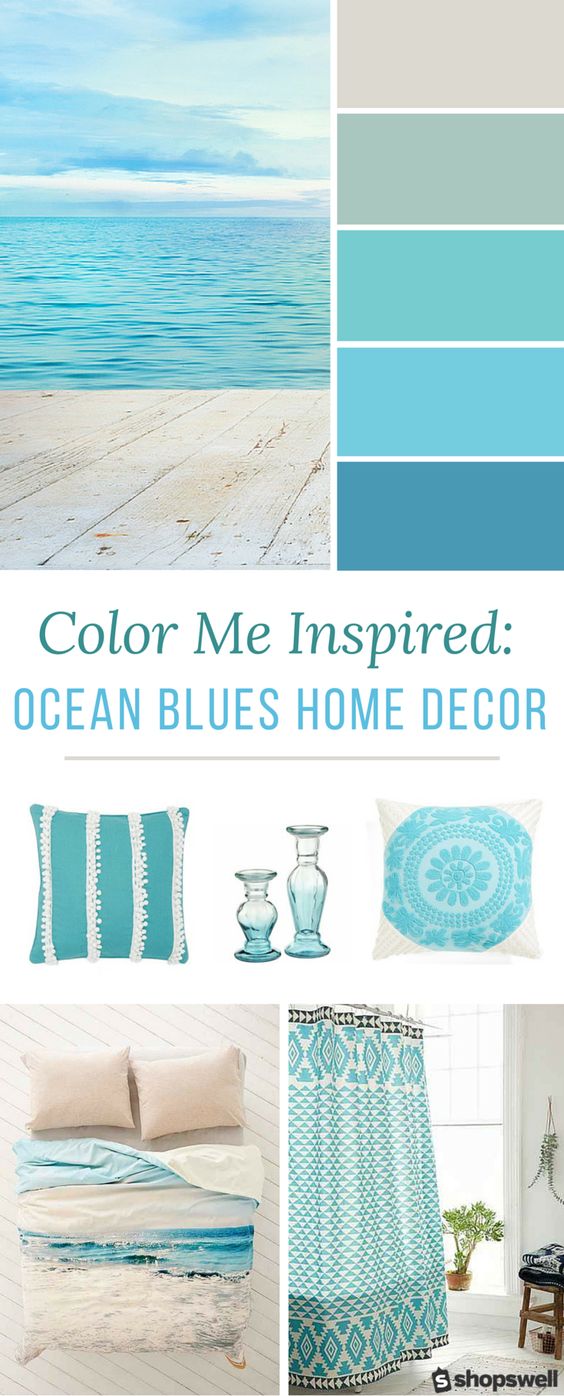 Blue ocean tones are the inspiration behind this summer home decor collection. Decorate your beach house or simply give your living space a warm-weather makeover.