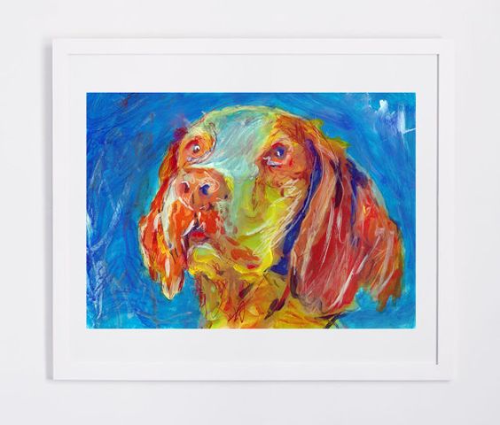 Brittany Spaniel dog paintingdog gift idea Dog by OjsDogPaintings #brittanyspaniel #brittany #spaniel #dog #art #painting