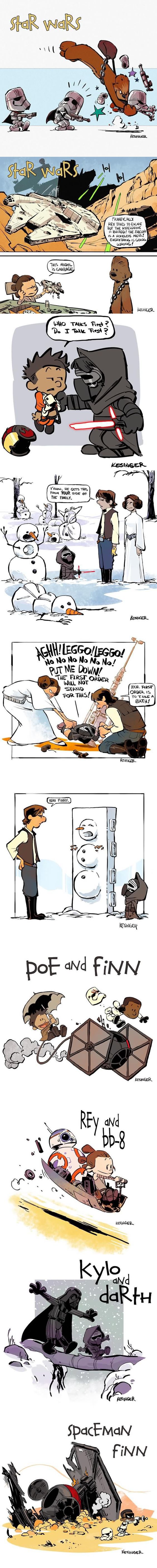 Calvin & Hobbes style Star Wars: The Force Awakens - 9GAG