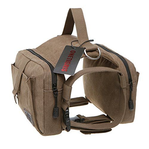 Camping and Hiking Canvas Harness, Ultimate Storage and Anti-Brush Snag, Organic Pet World Working Dog