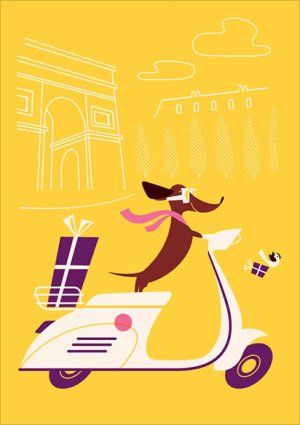 Card line by Lab Partners featuring a lovable Daschund named Monsieur Boudin