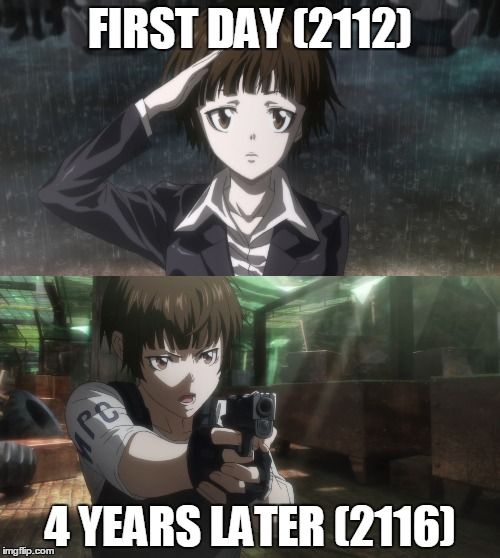 Character: Akane Tsunemori. Anime: Psycho Pass. Akane have one of the best character developments I have seen anywhere.