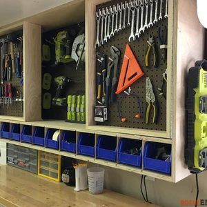 Check out this project on RYOBI Nation - Tool storage is a necessity in any shop. While storage is great, accessible storage is even better. That's why I designed this tool storage cabinet. I used pegboard to display the tools and allow for great accessibility. With doors, not only do you more than double your hanging space but you do so with a small footprint. Photos of the build can be seen below but if you intent to take on this project I recommend you download the printable PDF to have ....