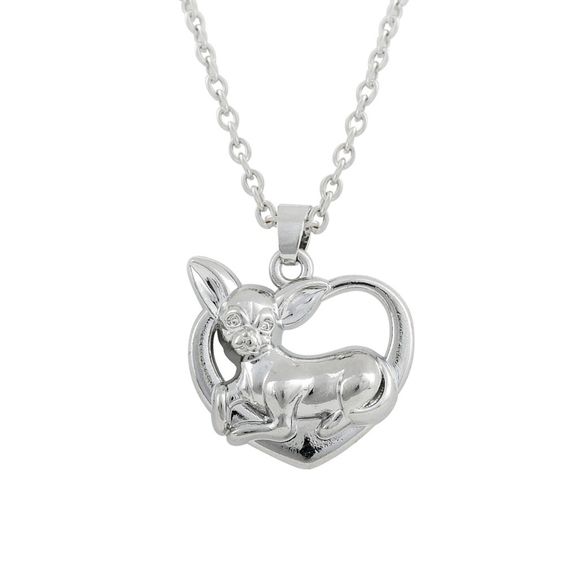 Chihuahua Heart Pendant w/ Necklace