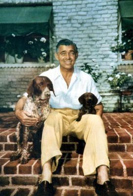 Clark Gable and dachshund Commissioner.